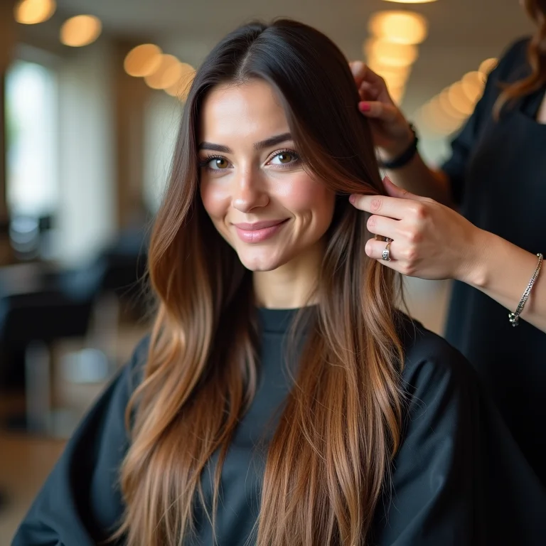 Cabelo danificado recebendo tratamento de reconstrução capilar