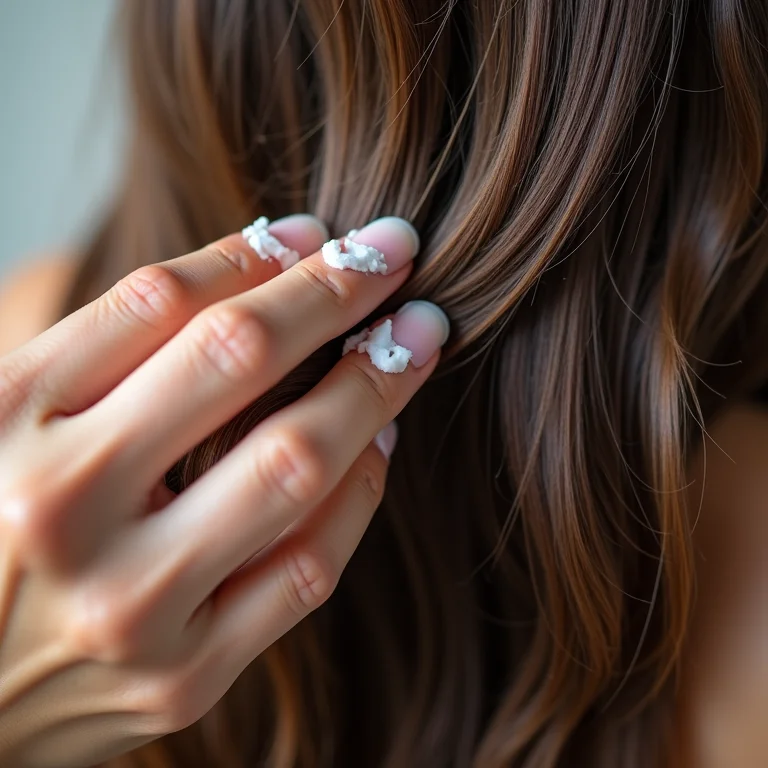 Cabelo danificado sendo tratado com máscara capilar termoativada.