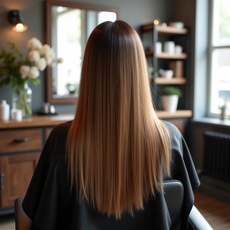 Cabelo de baixa porosidade recebendo tratamento a vapor no salão