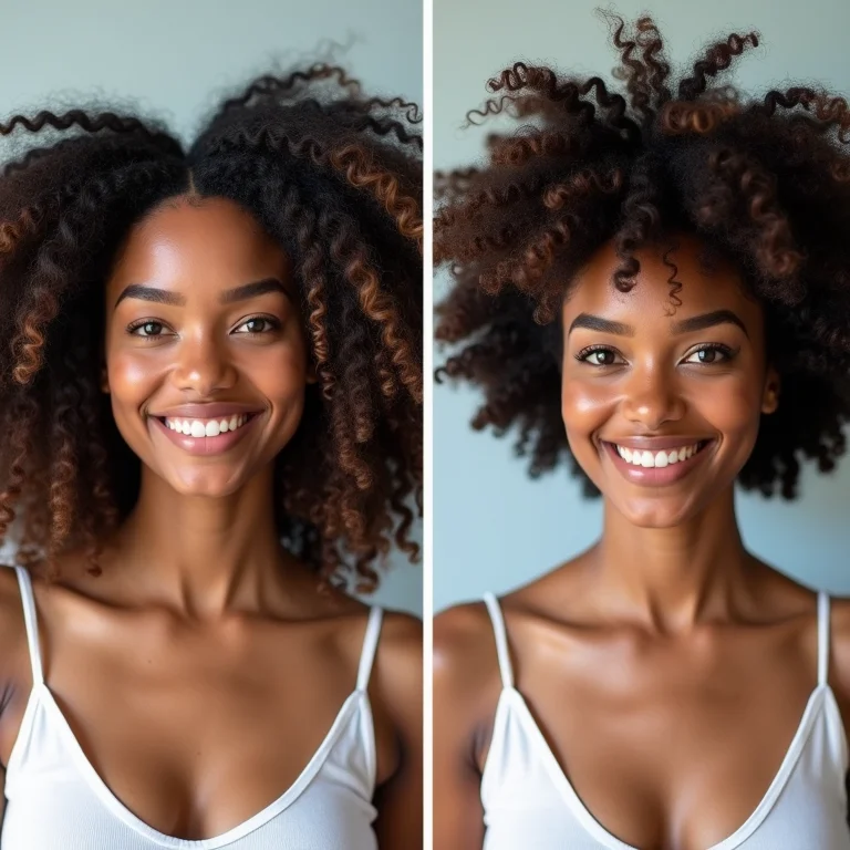 Cabelo em transição com gel de linhaça