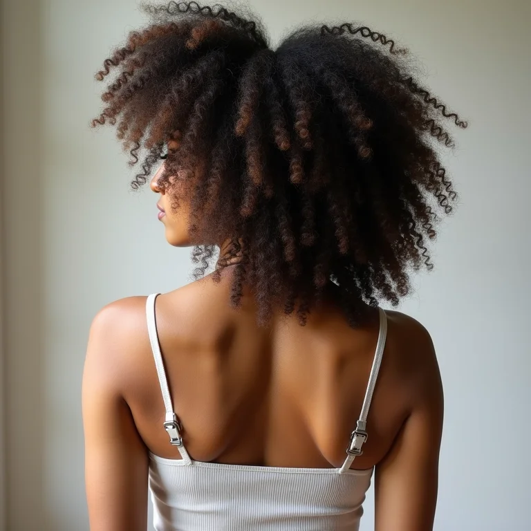 Cabelo em transição com umectação capilar