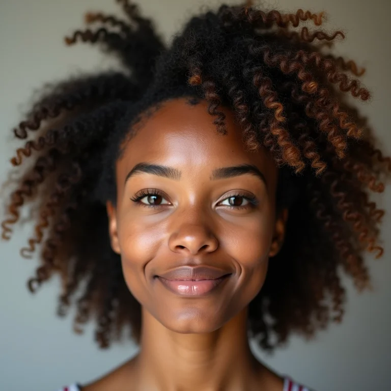 Cabelo em transição recebendo tratamento de reconstrução