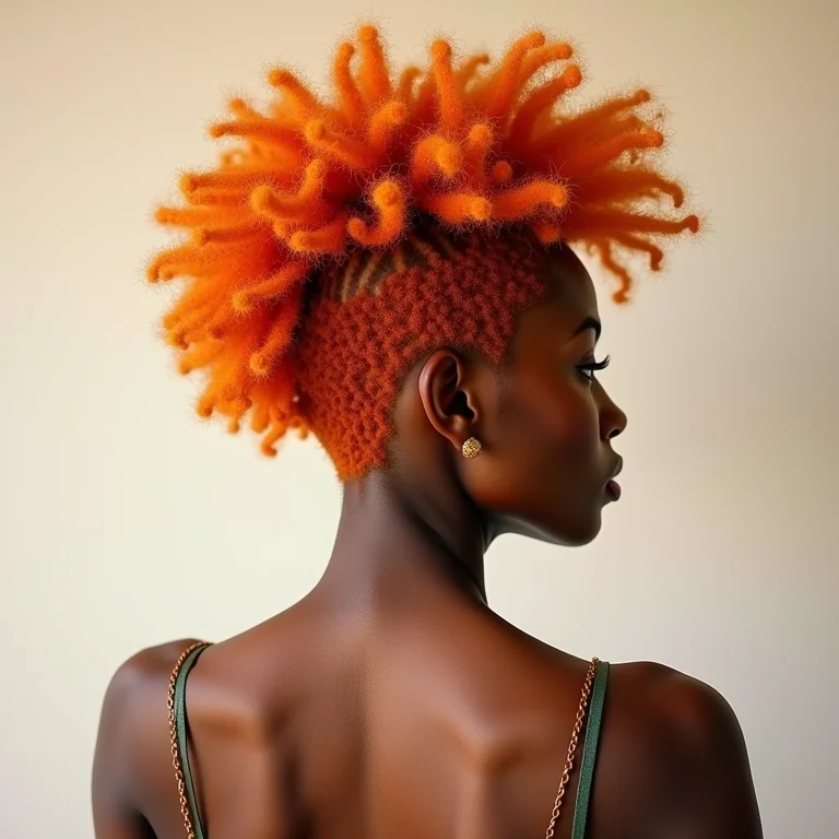 Cabelo laranja tangerina crespo