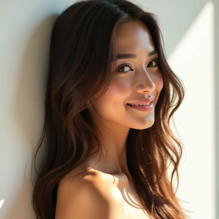 Cabelo liso com leveza e movimento vegano