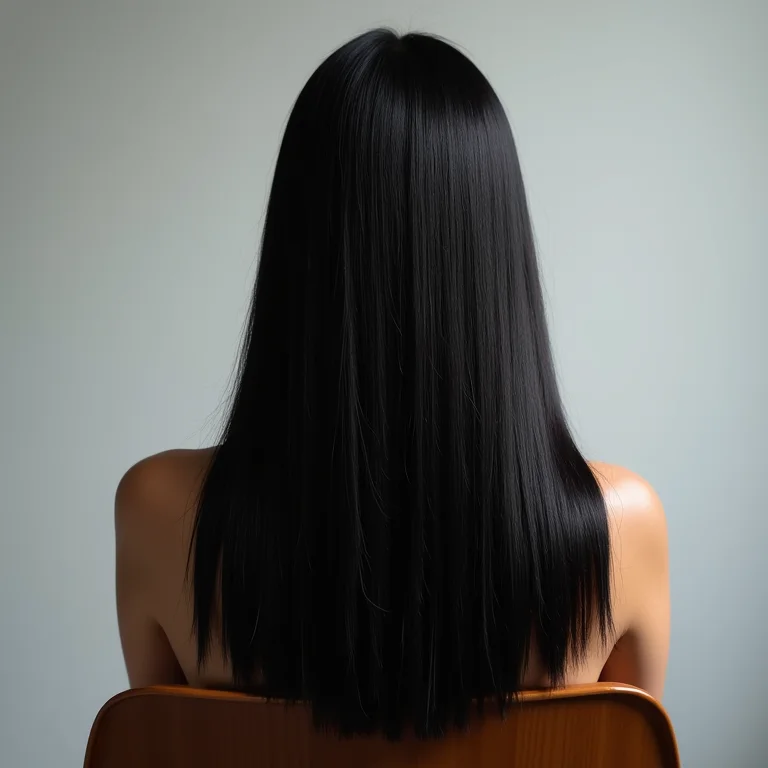 Cabelo liso e brilhante após hidratação caseira