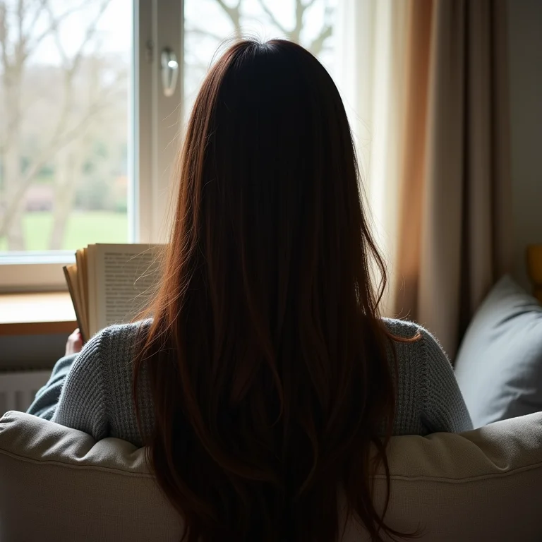 Cabelo liso e brilhante após reconstrução capilar caseira