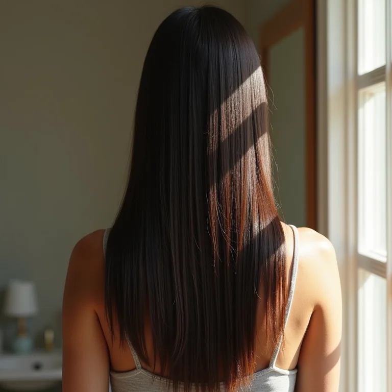 Cabelo reto danificado após aplicação incorreta de argila preta