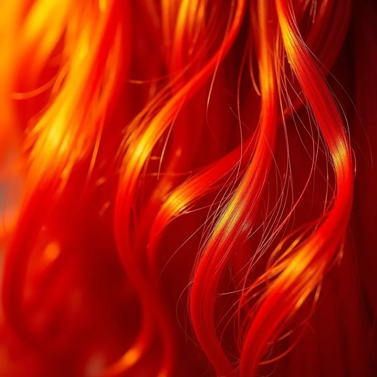 Cabelo ruivo vibrante com textura e brilho