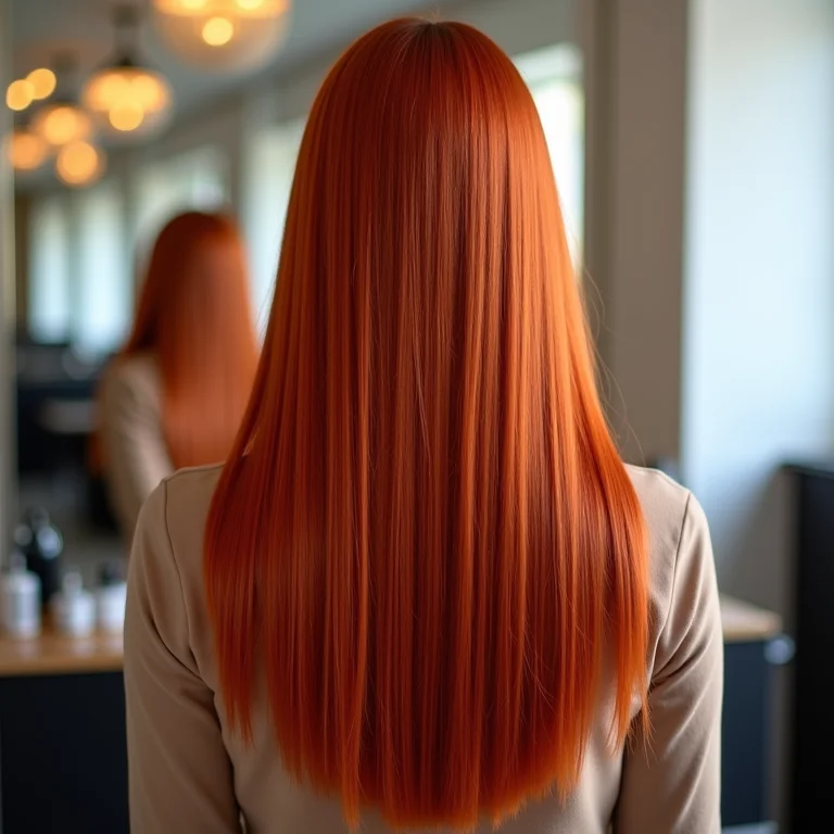 Cabelo vermelho vibrante e saudável após a piscina