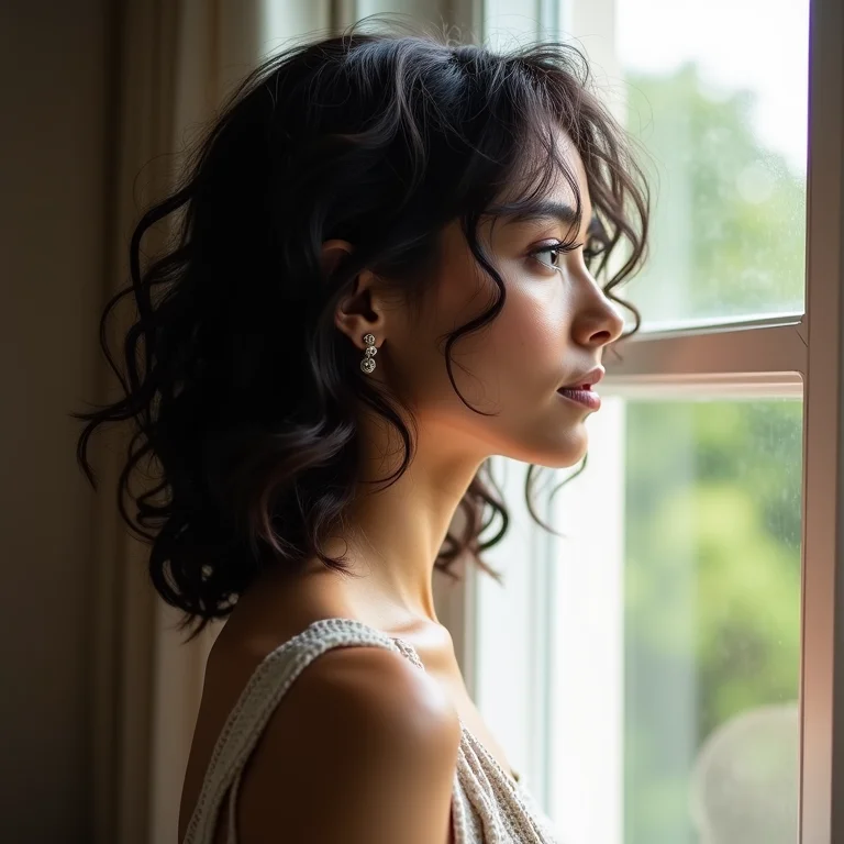 Cabelos ondulados com definição suave