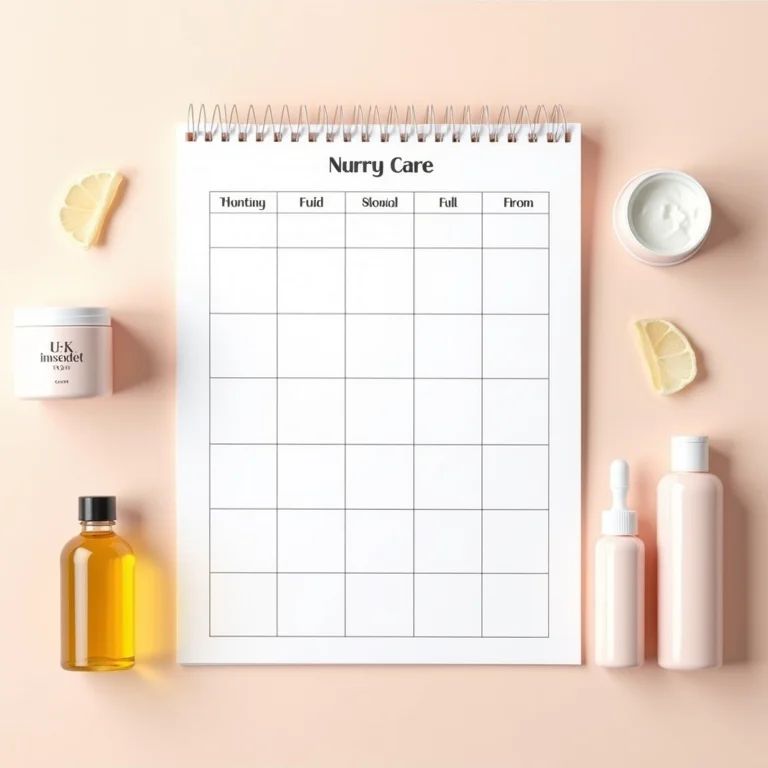 Calendário de cuidados capilares com produtos