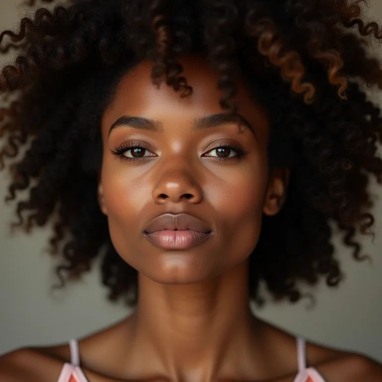 Close-up de cabelo crespo tipo 4C.