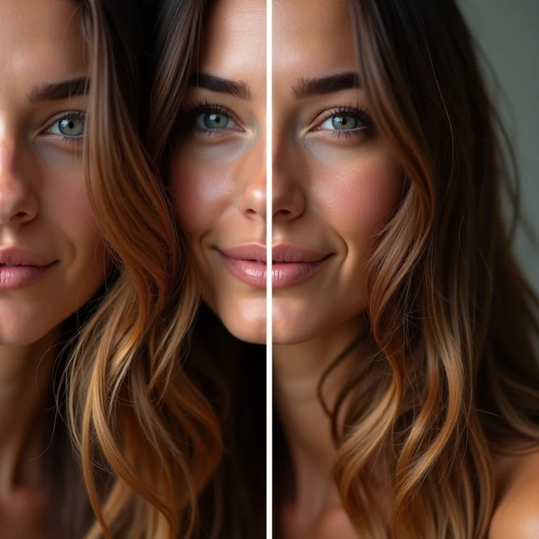 Comparação: cabelo ressecado vs. cabelo nutrido