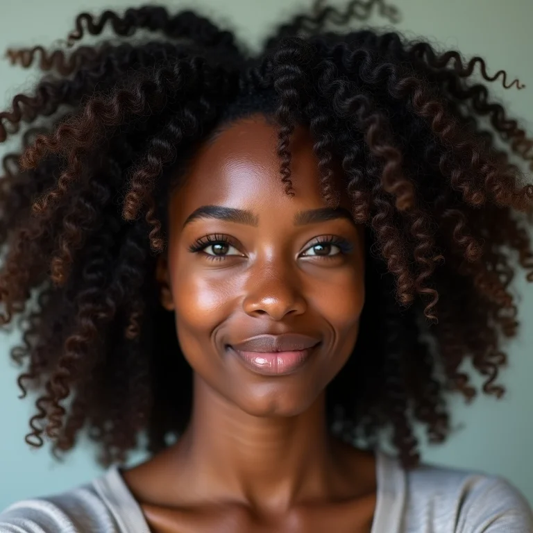 Comparativo: Cabelo crespo 4C antes e depois do termoativado.