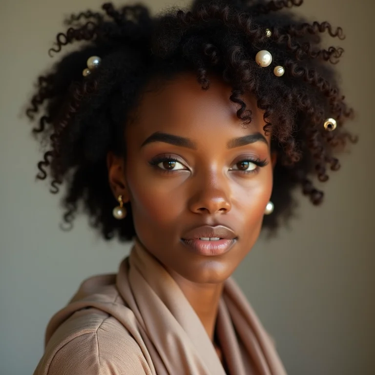 Coque baixo com acessórios estiloso