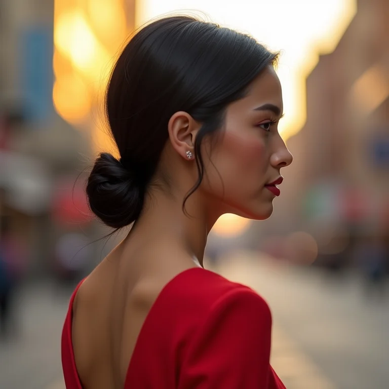 Coque baixo lateral elegante