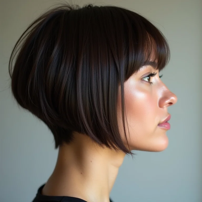 Corte com navalha em cabelo liso com camadas sutis