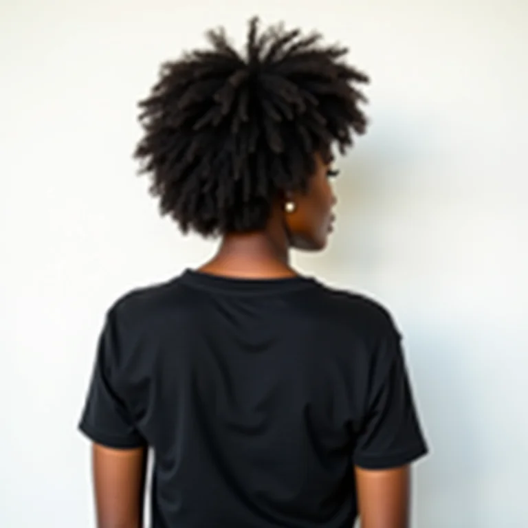 Corte de cabelo afro curto e cacheado visto de costas