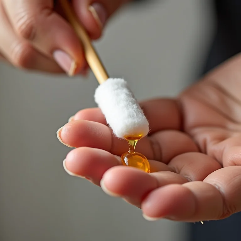 Cotonete com excesso de óleo de rícino.