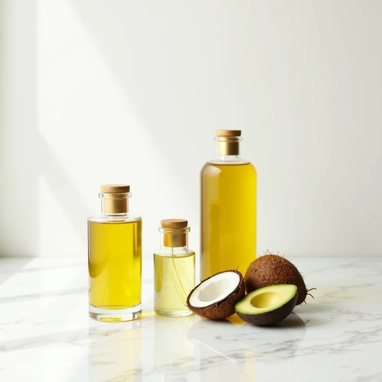 Diversos óleos vegetais para umectação capilar