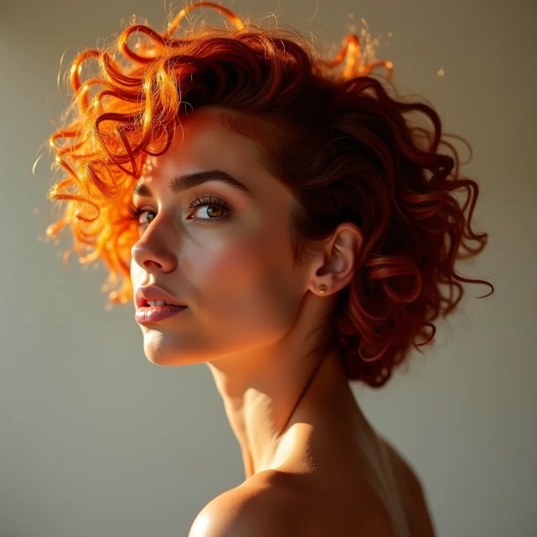 Finalização com sérum para cabelos vermelhos