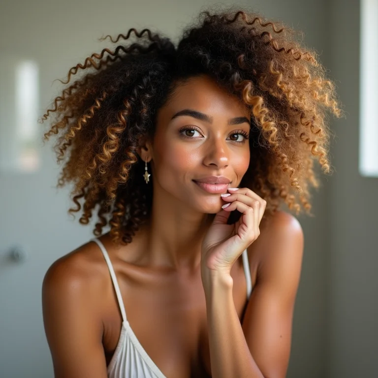 Finalização perfeita para cabelos crespos com mechas