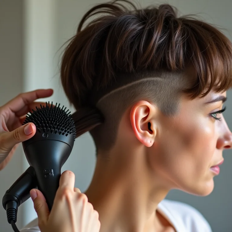 Finalizando corte com navalha com difusor