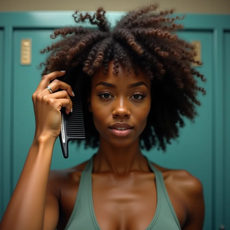 Finalizando o cabelo crespo em 5 minutos após o treino