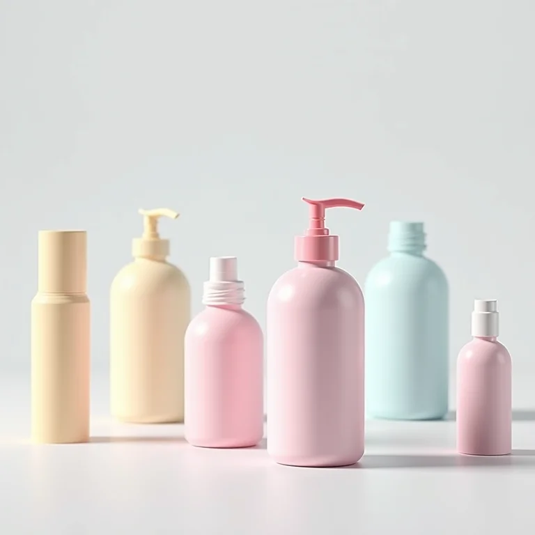 Frascos de matizador em fundo cinza