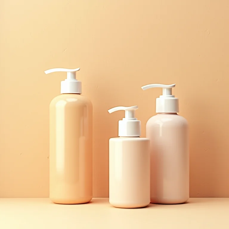 Frascos de protetor térmico em fundo bege texturizado