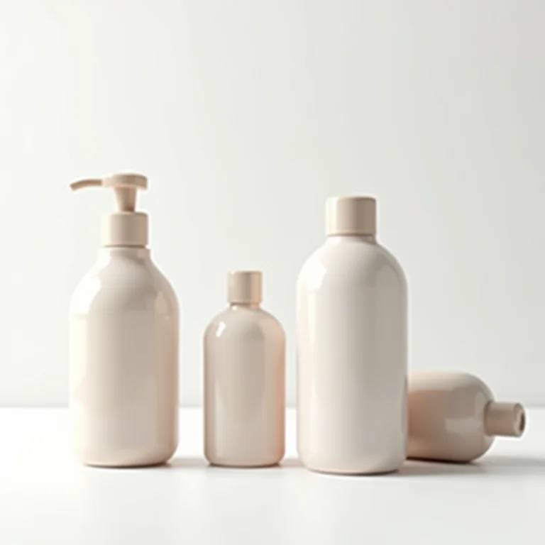 Frascos de shampoo e condicionador para diferentes tipos de cabelo