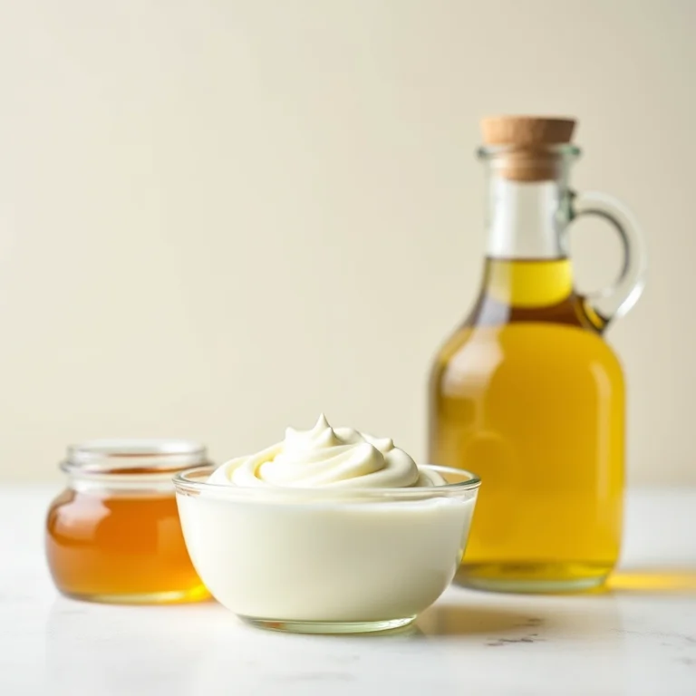 Ingredientes naturais para máscara capilar caseira: iogurte, mel e azeite