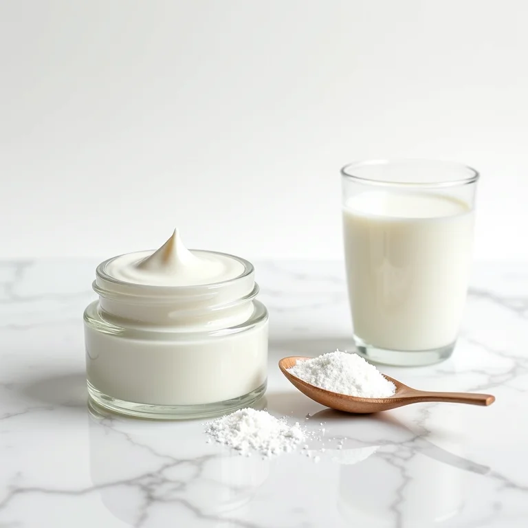 Ingredientes para máscara capilar caseira de maisena e leite