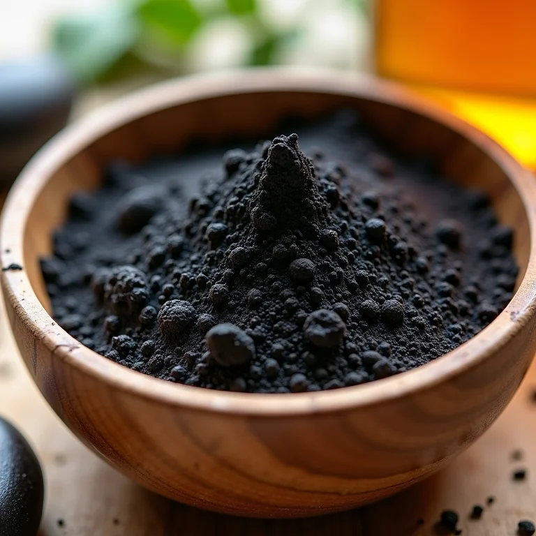 Ingredientes para máscara caseira de argila preta