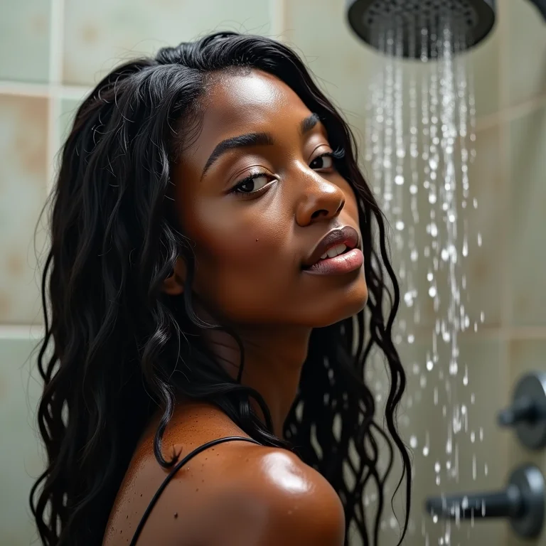 Lavando o cabelo após a escova