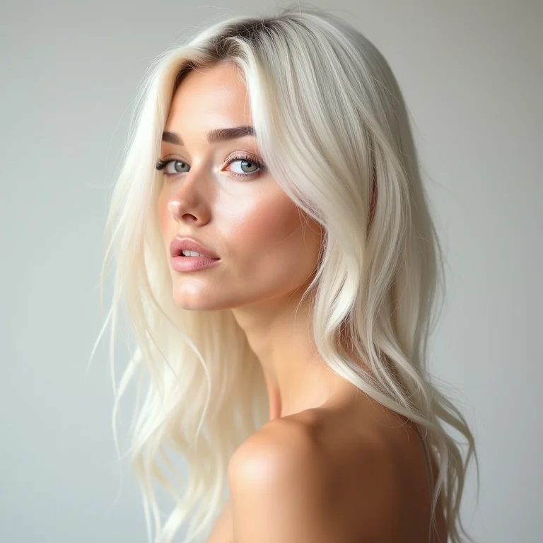 Loiro platinado saudável e brilhante