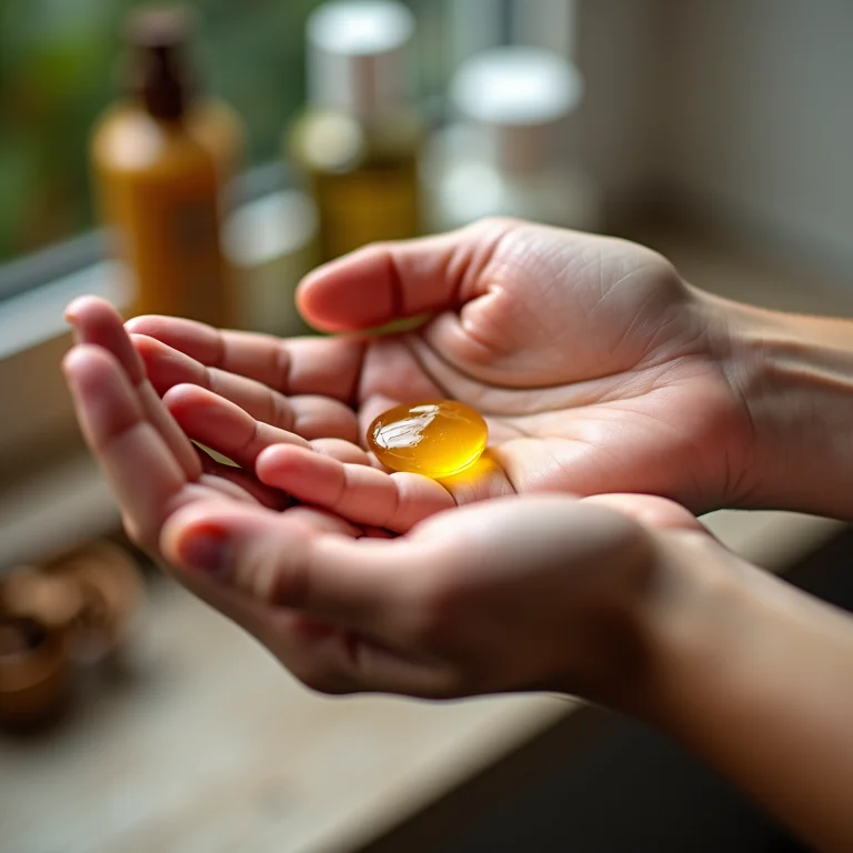Mãos aplicando óleo capilar para finalização