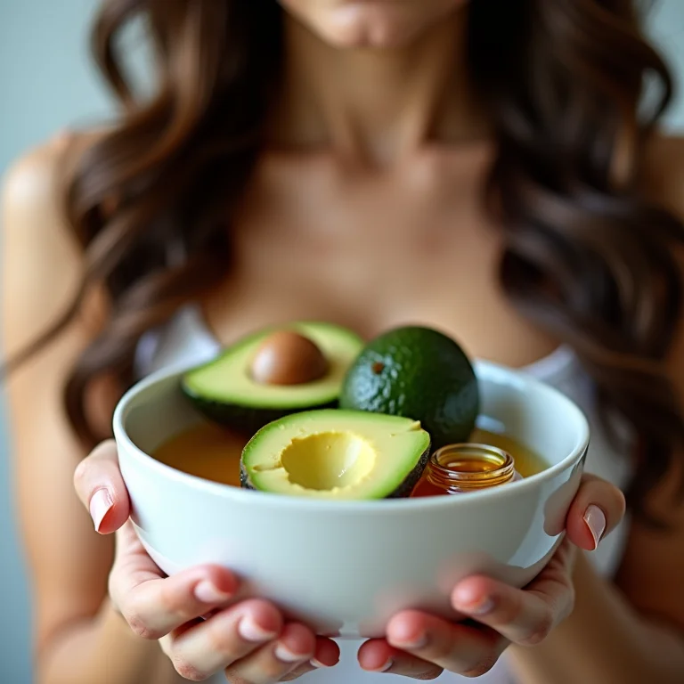 Máscara capilar caseira com abacate, azeite e mel.
