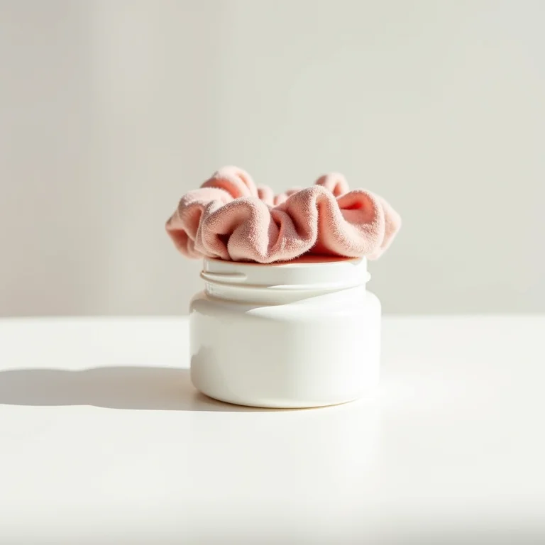 Máscara capilar com scrunchie em cima