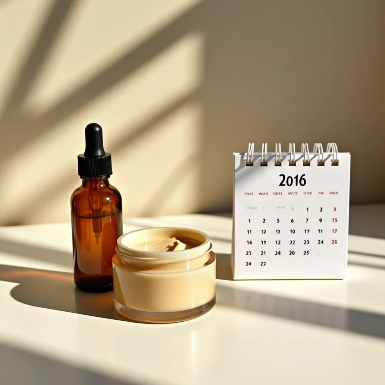 Máscara capilar, óleo de copaíba e calendário marcando rotina de cronograma capilar