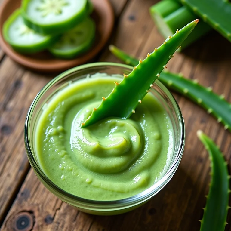 Máscara caseira de babosa em tigela