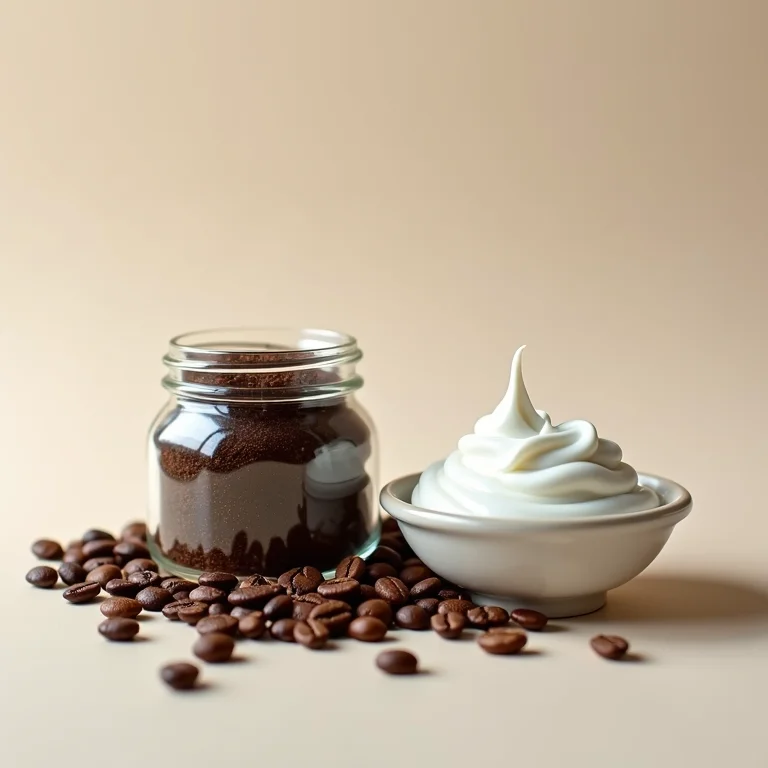 Máscara de café caseira para cabelo com ingredientes naturais.