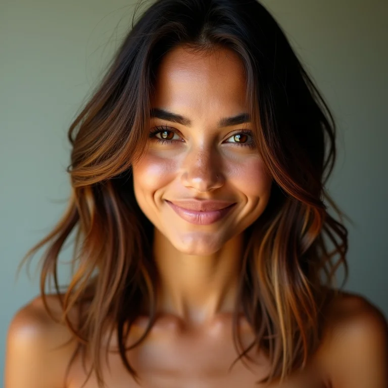 Morena iluminada chocolate para rosto redondo