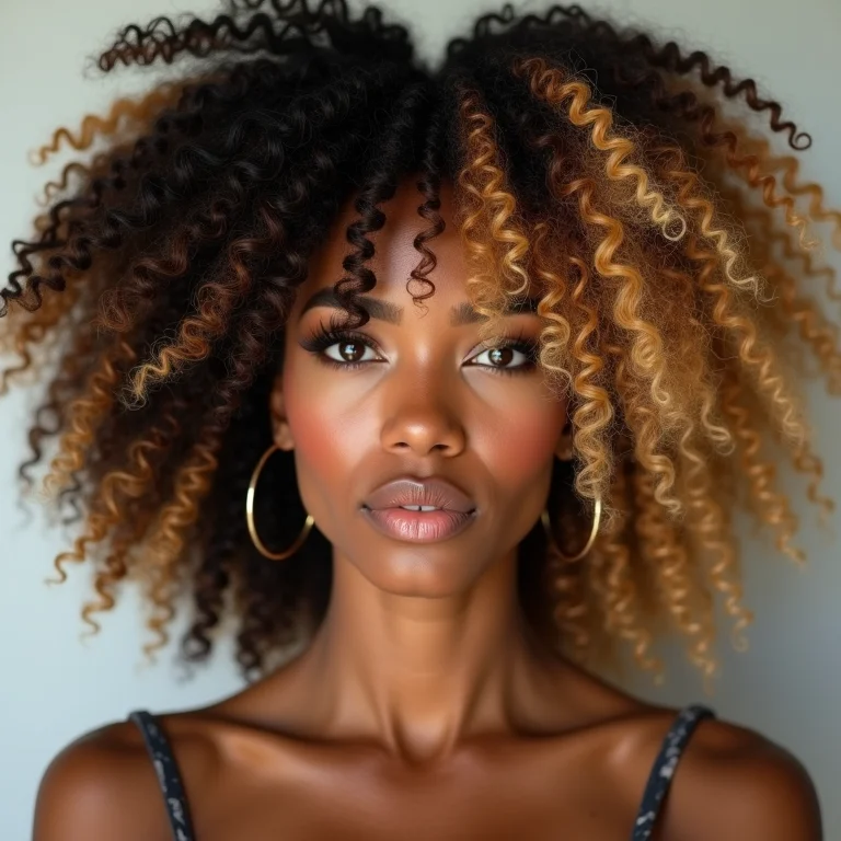 Morena iluminada mel em transição capilar