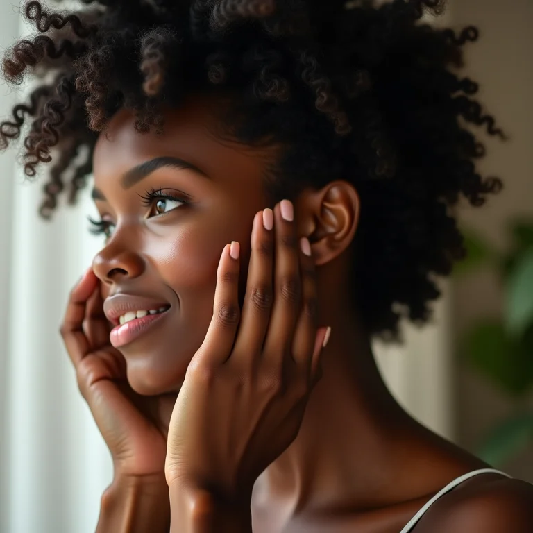 Mulher aplicando óleo de copaíba no couro cabeludo com os dedos