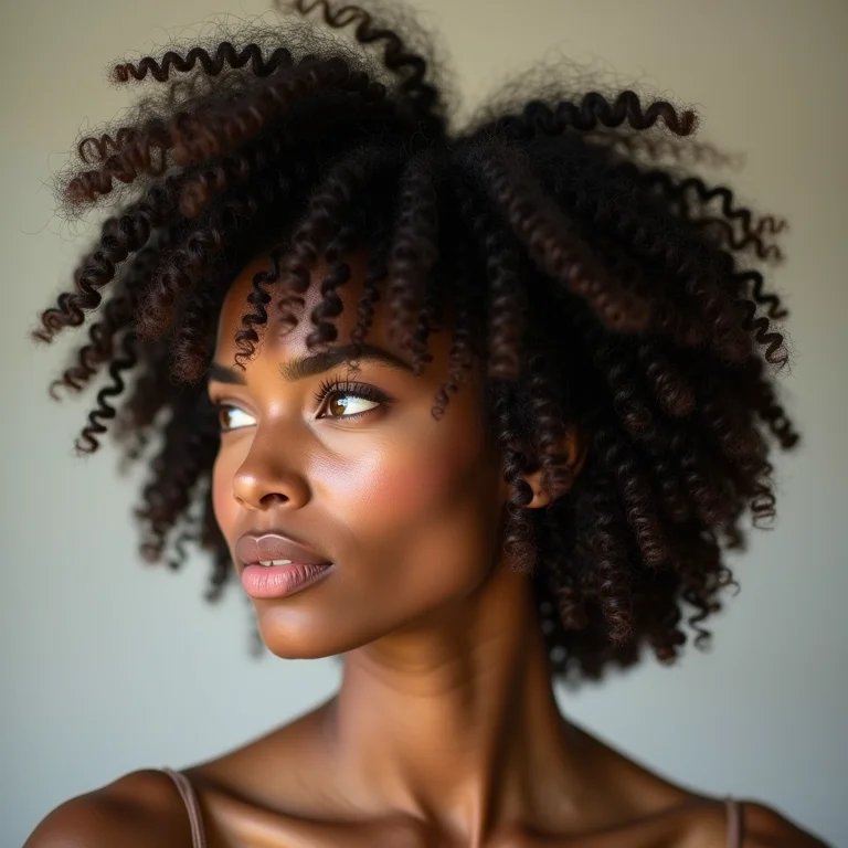Mulher aplicando óleo de semente de uva no cabelo
