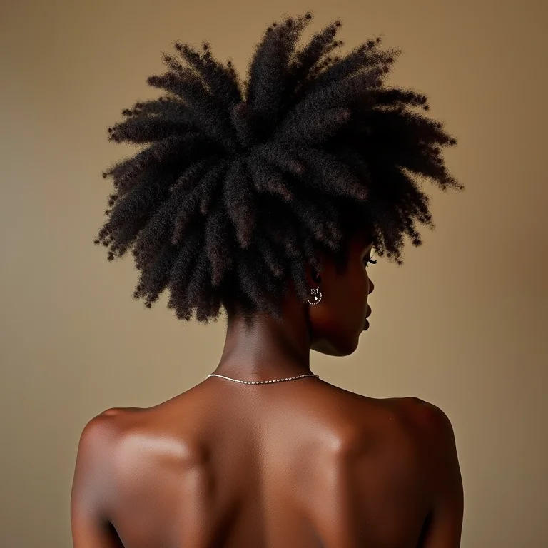 Mulher negra aplicando máscara capilar Elseve Glycolic Gloss no cabelo crespo