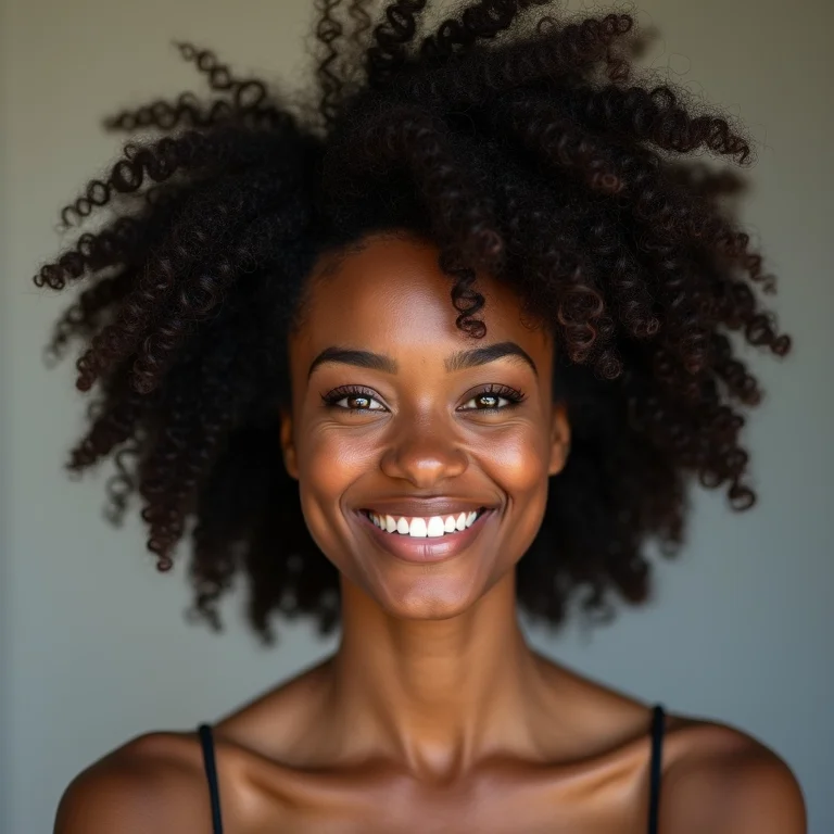 Mulher negra definindo os cachos com gel