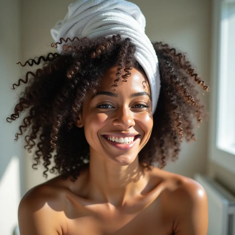 Mulher usando a técnica de plopping com o difusor