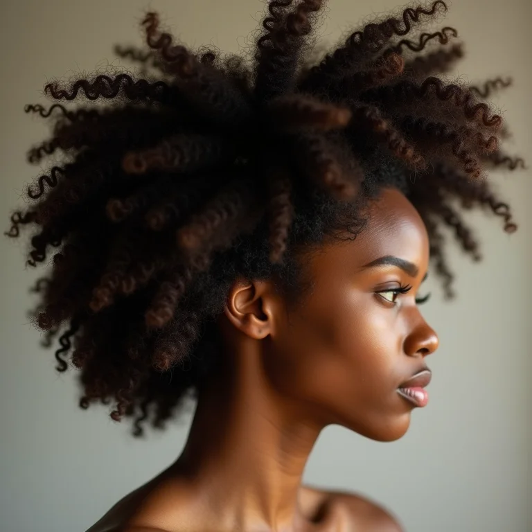 Penteado para formatura em transição capilar: perfil